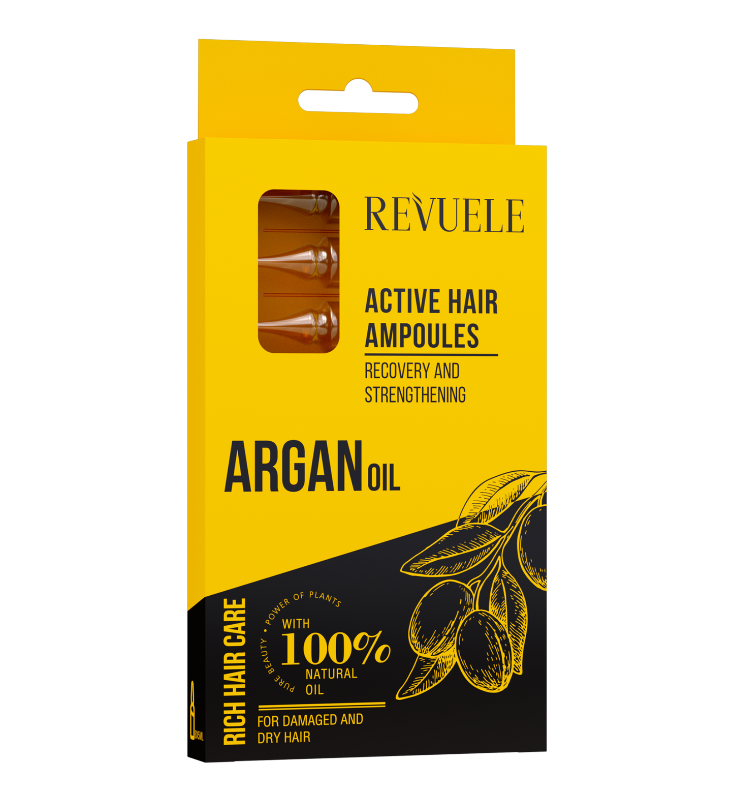 REVUELE ARGAN OIL HAIR ACTIVE Ampoules-8*5ml