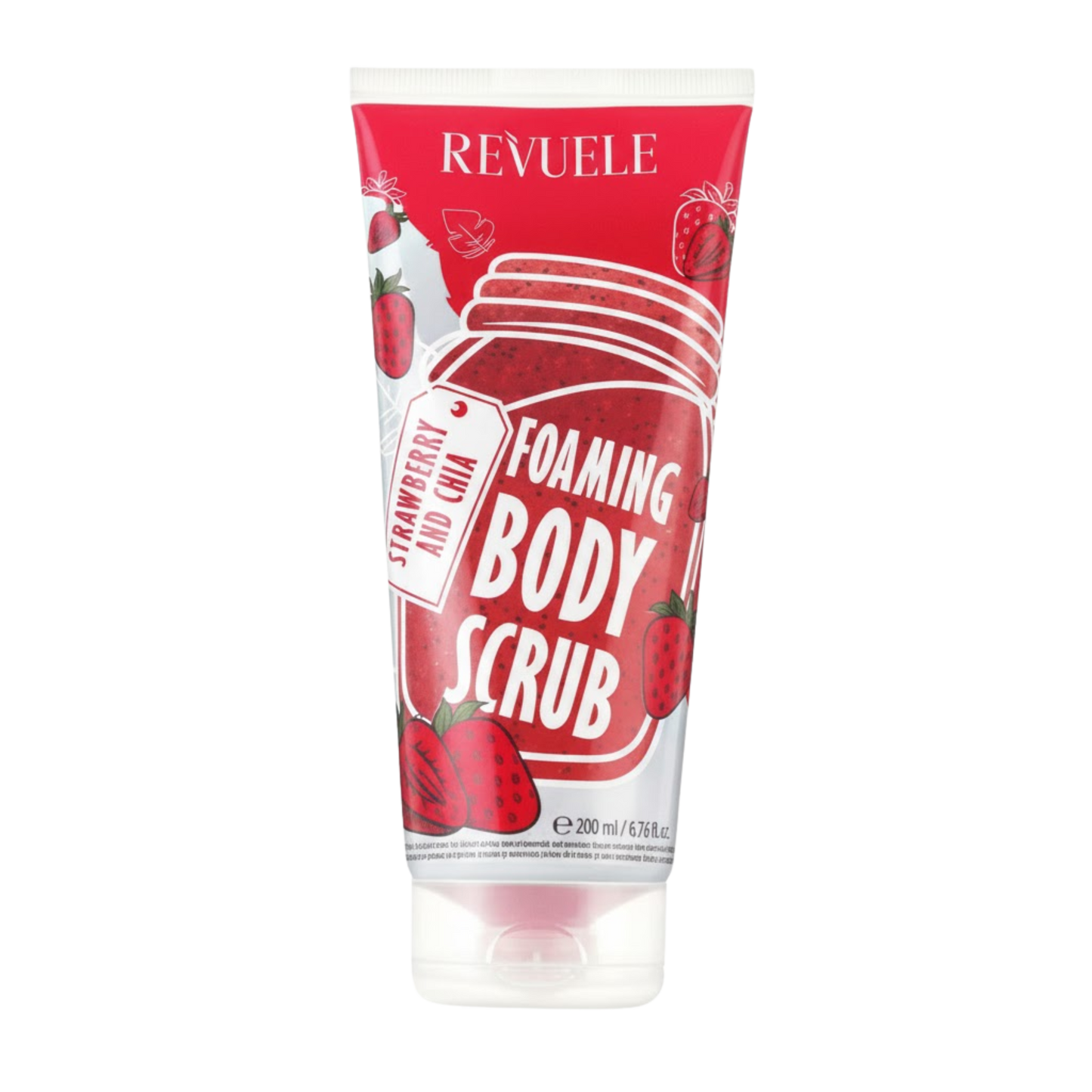 REVUELE FOAMING BODY SCRUB - Strawberry and Chia 200ml