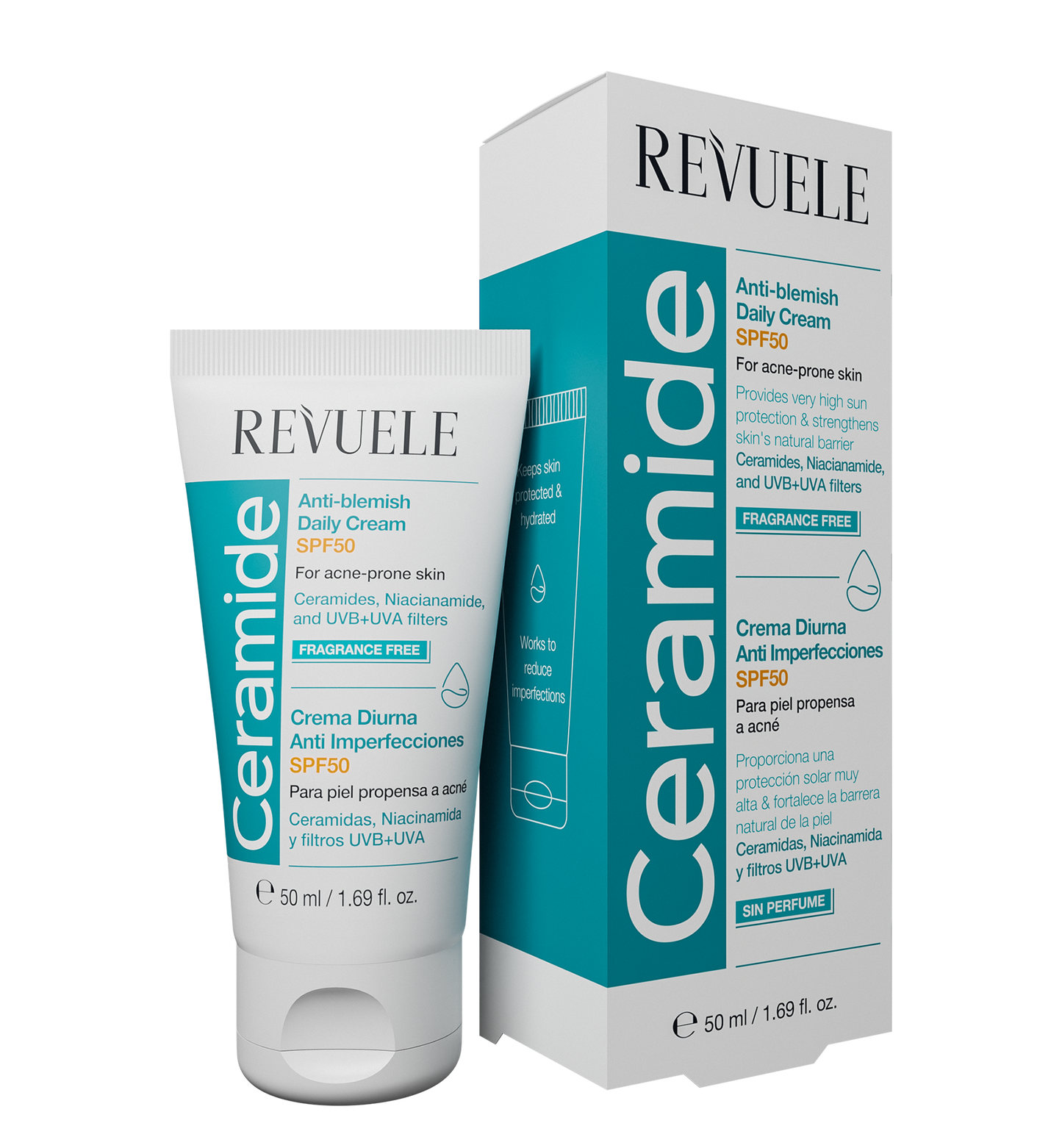 REVUELE CERAMIDE ANTI-BLEMISH DAILY CREAM SPF50-50ml
