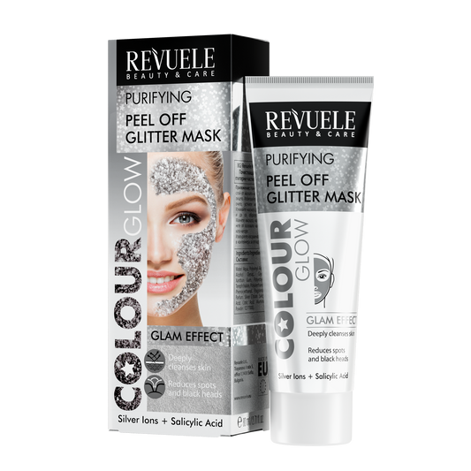 REVUELE COLOUR GLOW SILVER Purifying Peel Off Glitter Silver Mask-80ml