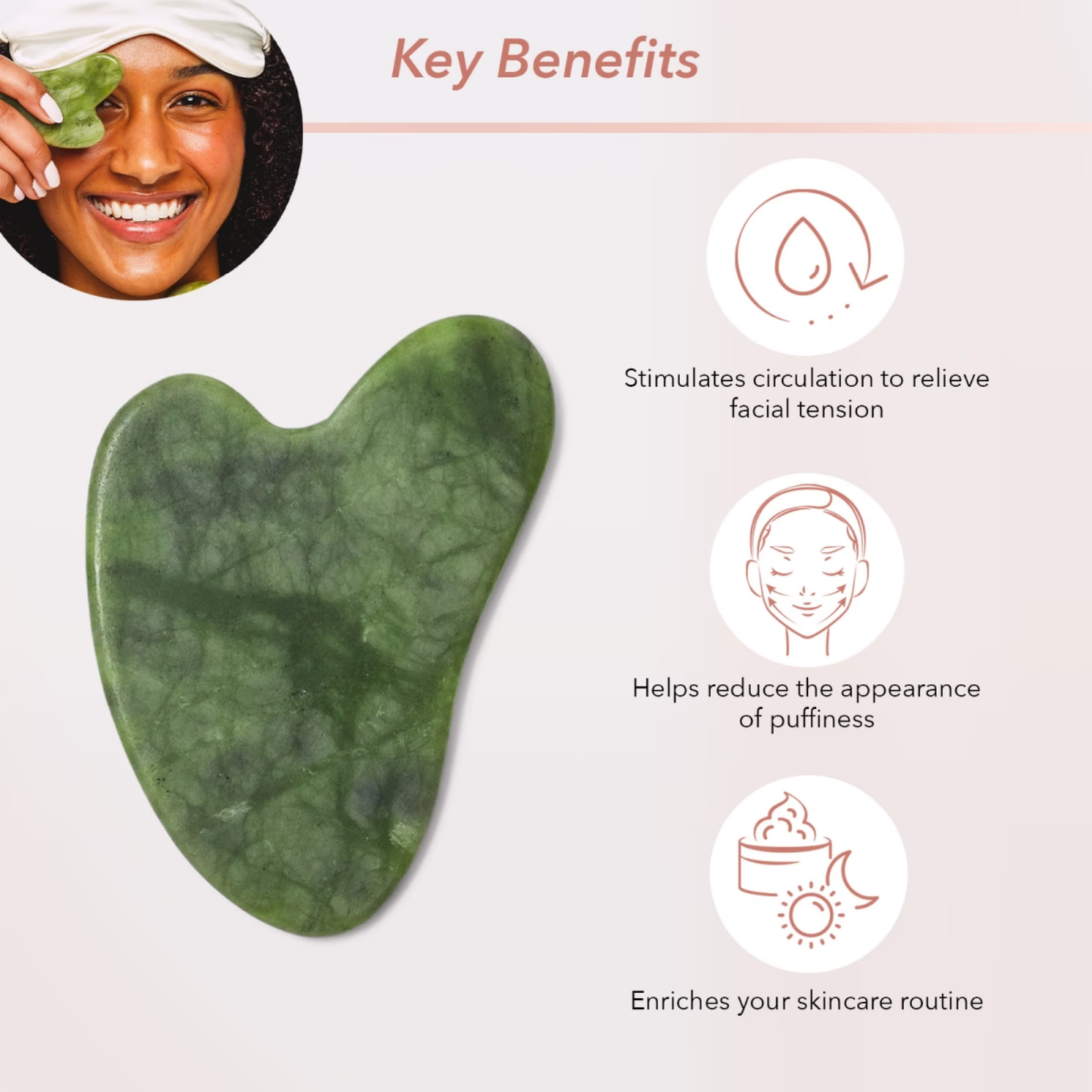 Standelli SET JADE FACE ROLLER AND GUA SHA STONE