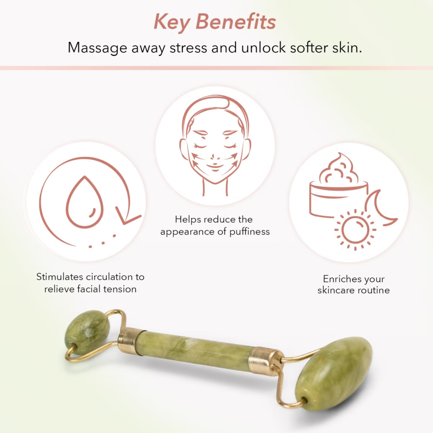 Standelli SET JADE FACE ROLLER AND GUA SHA STONE