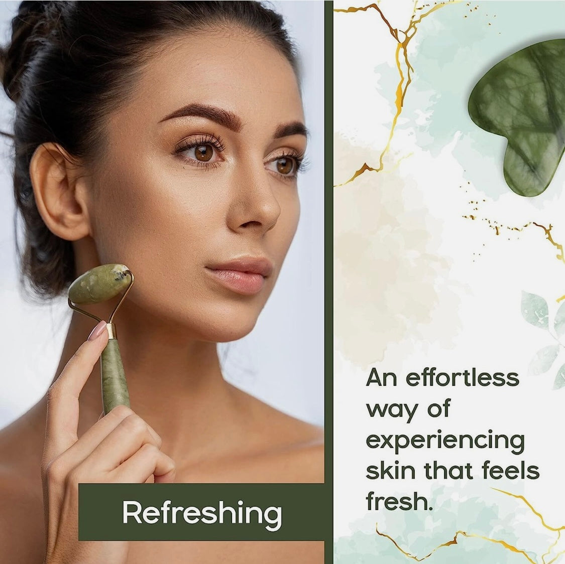 Standelli SET JADE FACE ROLLER AND GUA SHA STONE