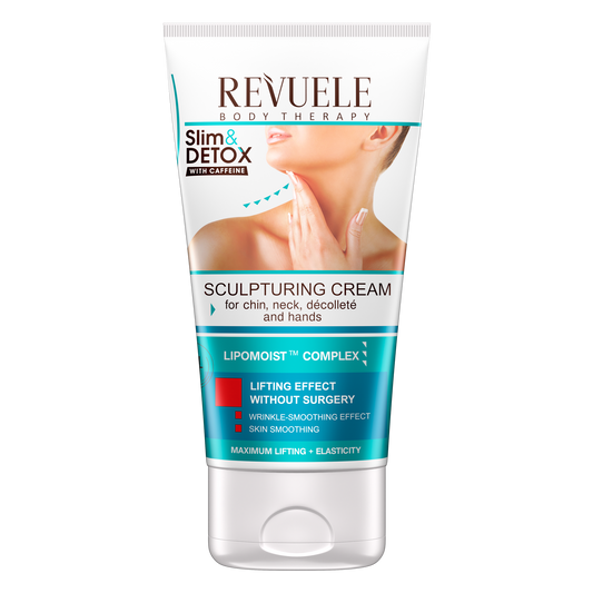 REVUELE SLIM & DETOX WITH CAFFEINE Sculpting Cream for Chin, Neck & Decollete